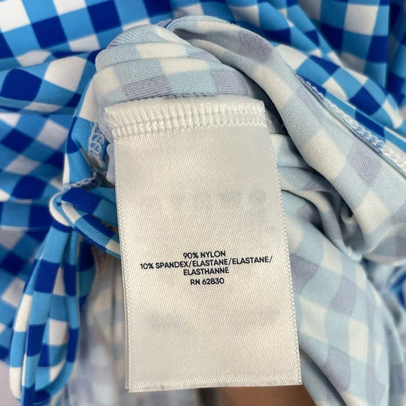 Draper James x Lands' End Collab Checkerboard Bathing Suit Coverup Shirt Sz Sm - Picture 7 of 8